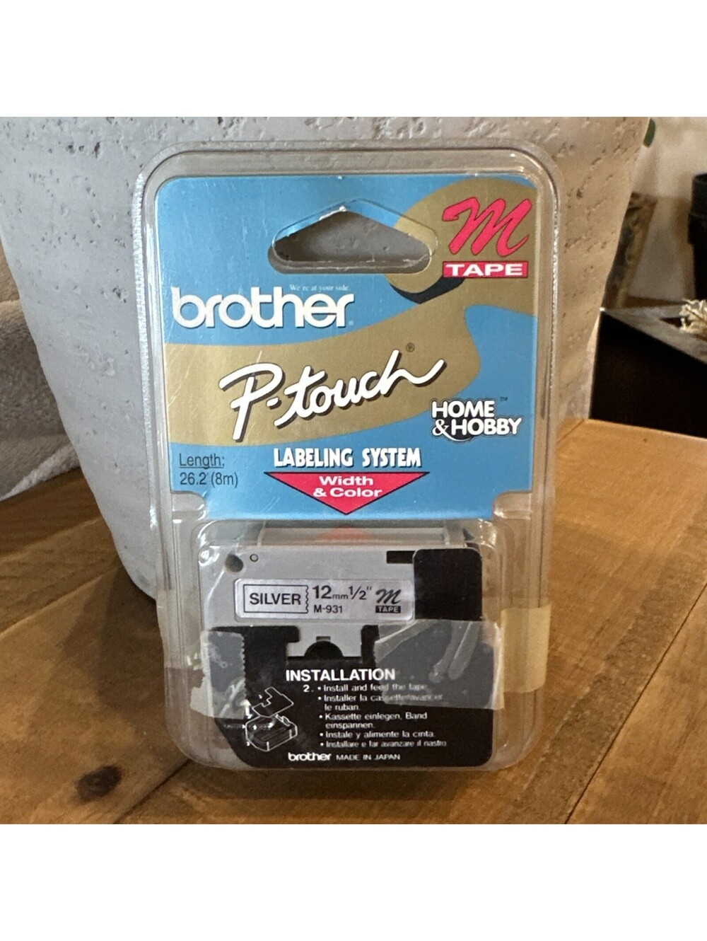 Brother OEM M931 M Tape P Touch Silver Tape 12mm 1/2"